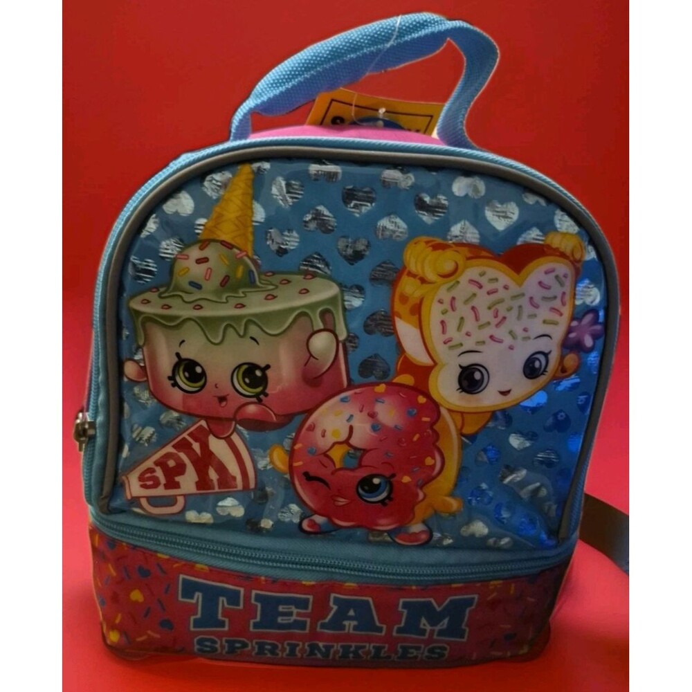 Shopkins Lunch Box Bag Tote Pail Dual Zipper Insulated TEAM SPRINKLES NWT